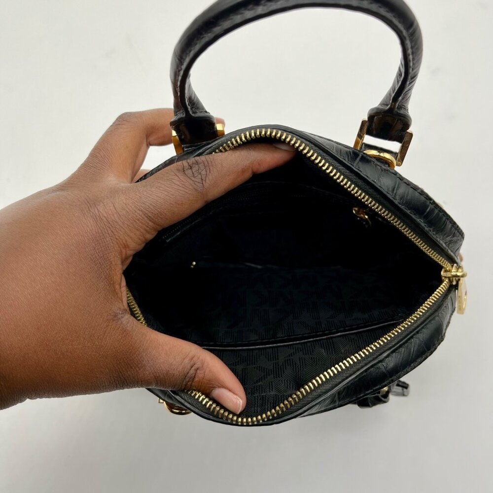 Michael Kors Brown Leather Smythe Dome Satchel Bag - Picture 11 of 11